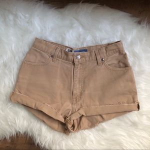 handmade 〜 vintage beige jean shorts